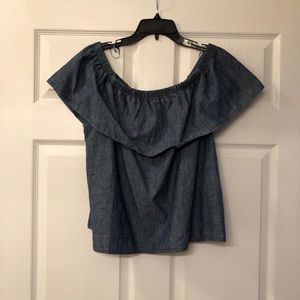 Blue cropped blouse